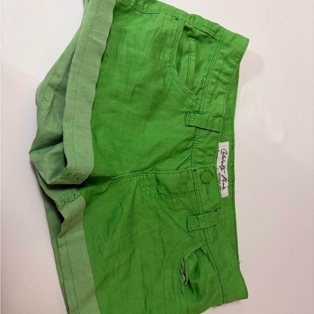 Celebrity Pink Lime Green Shorts with Front Pocket